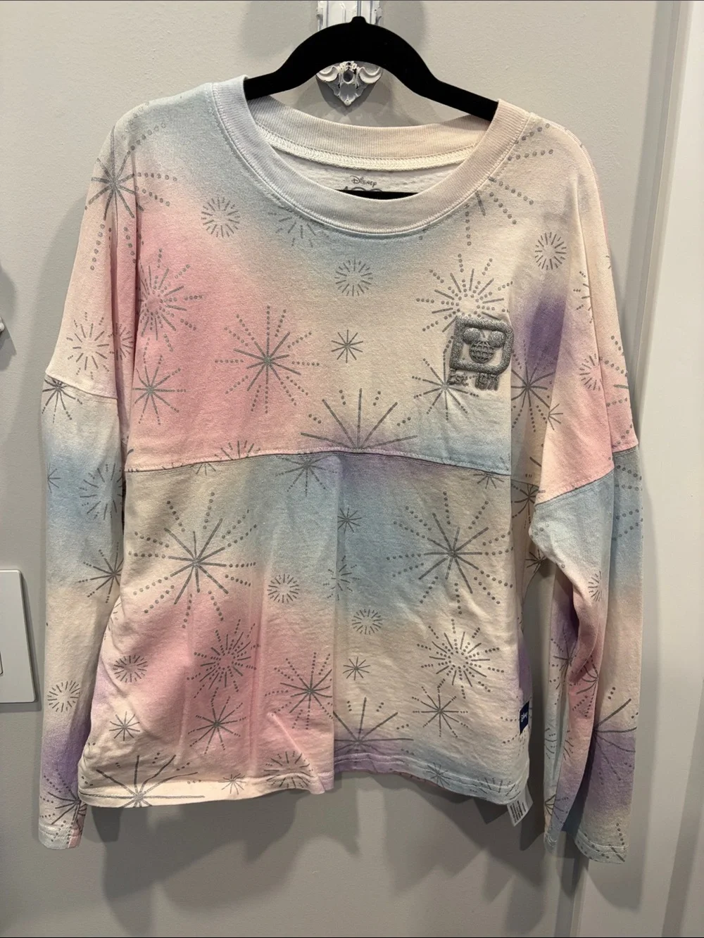 Disney Pastel Starburst Tie-Dye Long Sleeve Tee in Pink, Blue & Purple
